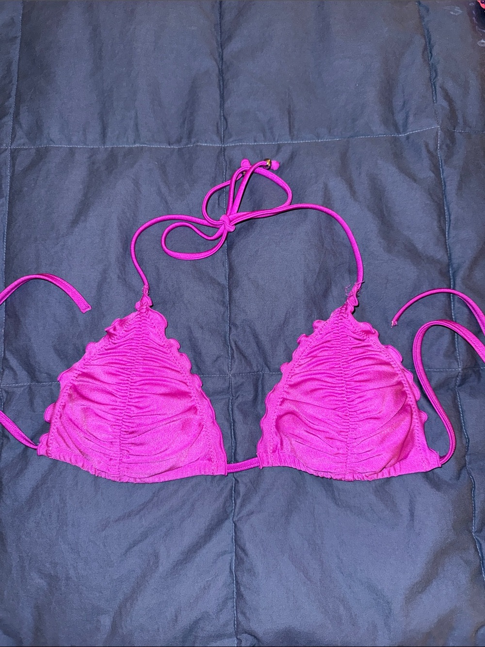 Seafolly Fuschia Ruched Triangle Bikini Top